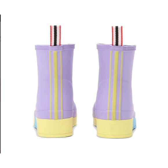 Hunter Play Short Womens Size 8 Rubber Rain Boots Stripe Sole Lavendar Mist New - Picture 3 of 6
